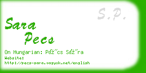 sara pecs business card